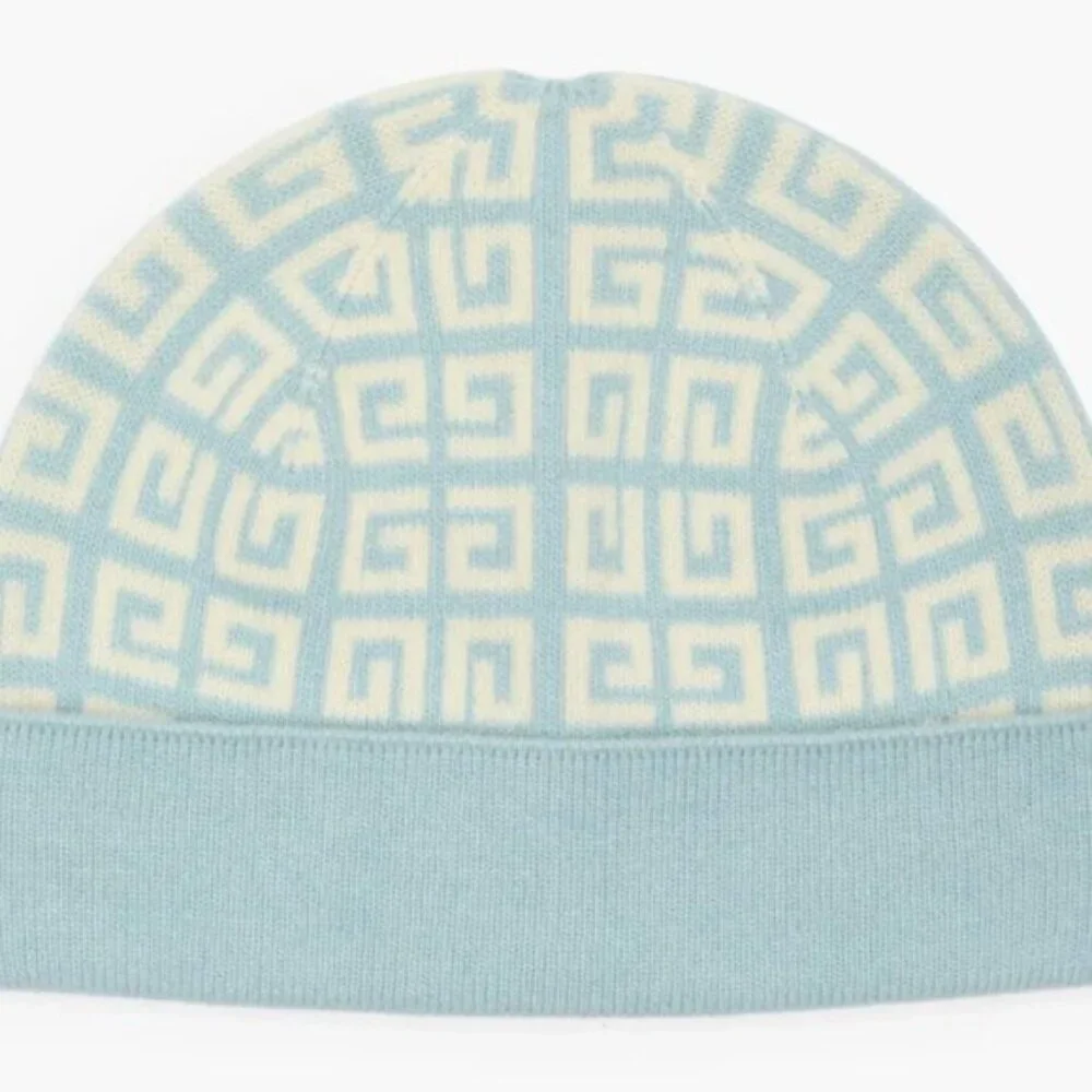 Givenchy Double Face Knit Beanie Ice Blue